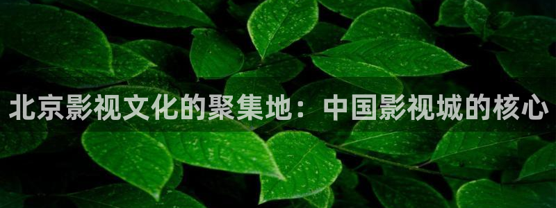 九九影院在线：北京影视文化的聚集地：中国影视城的核心